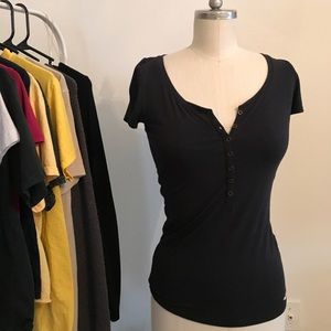 Hollister Black Scoop Neck Blouse